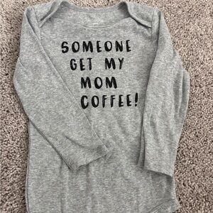 24M Gray Long Sleeve Baby Onesie
